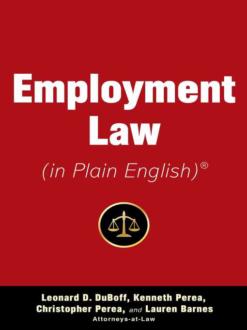 Title details for Employment Law (in Plain English) by Leonard D. DuBoff - Available